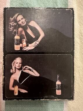 Vintage Black Velvet Whiskey Double Deck Playing Cards Sexy Woman Advertisement